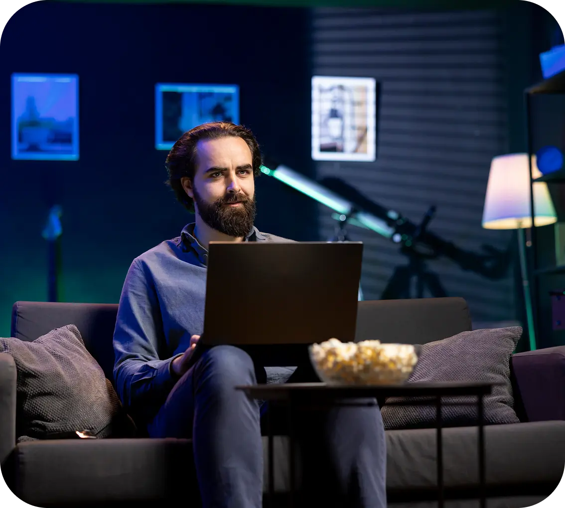 Man working on laptop